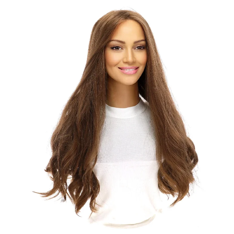 Long - length wig with a pre - bleached knot for a natural - looking scalp24" Secret Lace Top Wig #12 Warm Light Brown