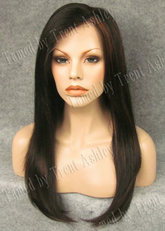 Long - length wig with a middle - part for a classic and elegant styleALYSSA NUTMEG