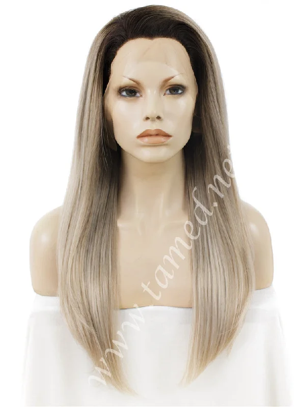 Long - length wig with a platinum - blonde color for a bold and trendy lookALYSSA TOASTED OATMEAL