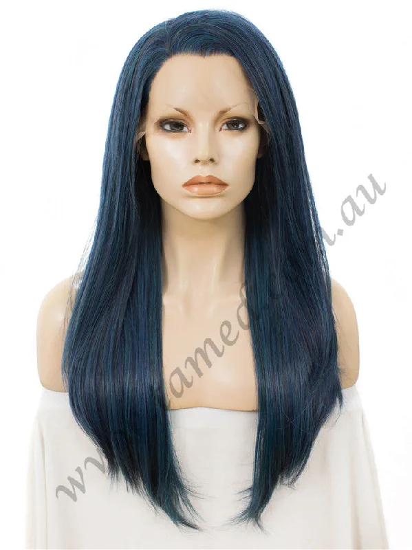 Long - length wig with a curly fringe for a playful and youthful vibeALYSSA SAPPHIRE