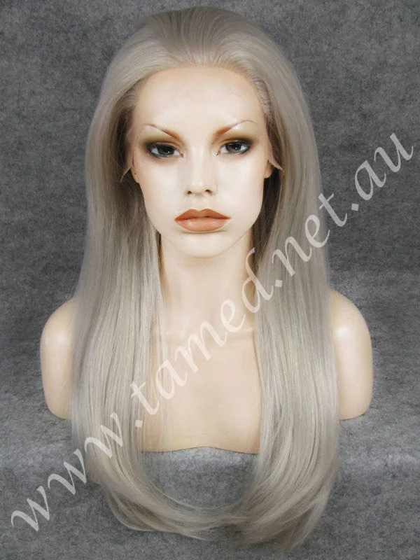 Long - length wig with a middle - part for a classic and elegant styleALYSSA TITANIUM