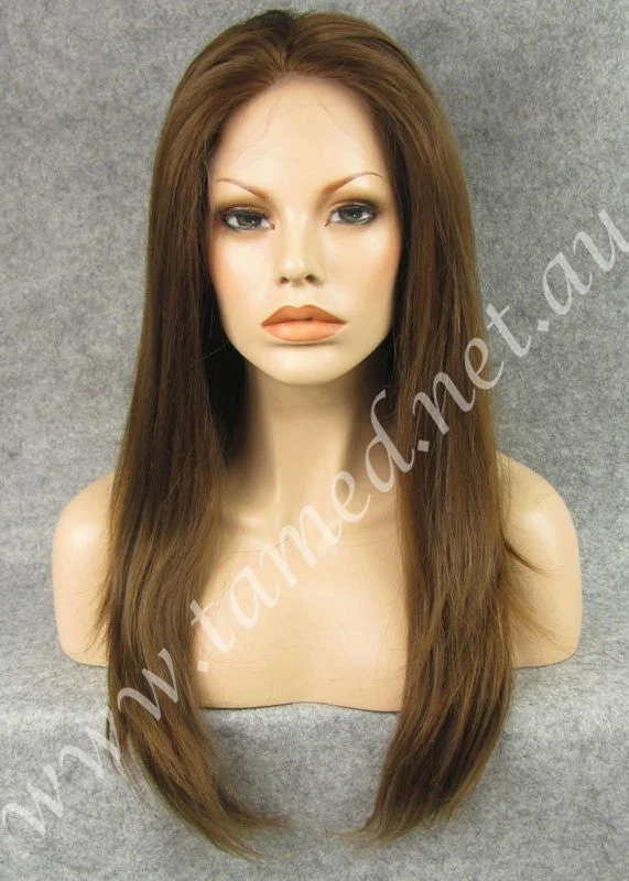 Long - length wig with a wispy fringe for a soft and feminine lookALYSSA WALNUT