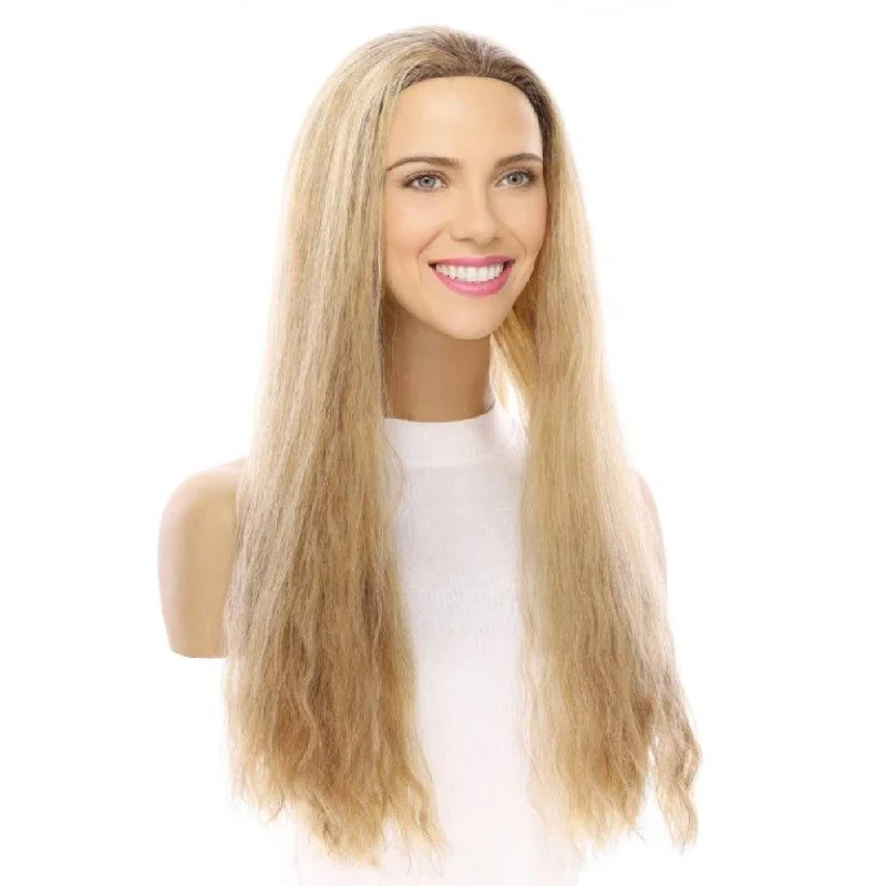 Adjustable - cap long - length wig for a comfortable fit24" 3/4 Bandfall Wig Ash Blonde Wavy