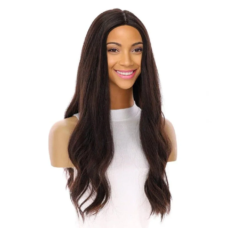 Long - length wig with a middle - part for a classic and elegant style24" Luxe Silk Top Wig #2 Dark Brown