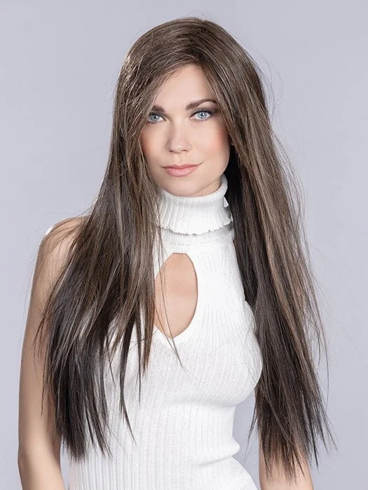 Long - length wig with a side - part for a more flattering lookLook | Heat Friendly Synthetic Mini Lace Front (Mono Crown) Wig by Ellen Wille