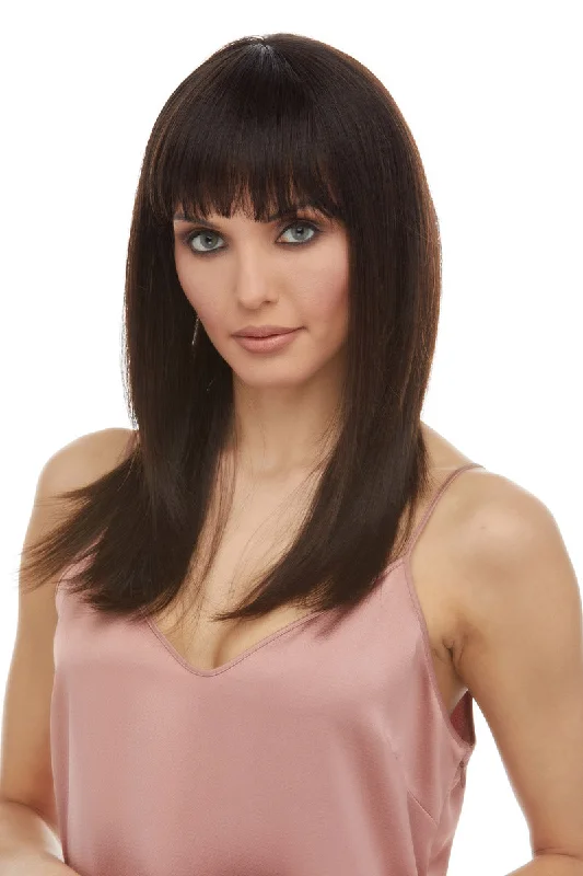 Long - length wig in a jet - black color for a classic appearanceMinnie <br>Remy Human Hair Wig