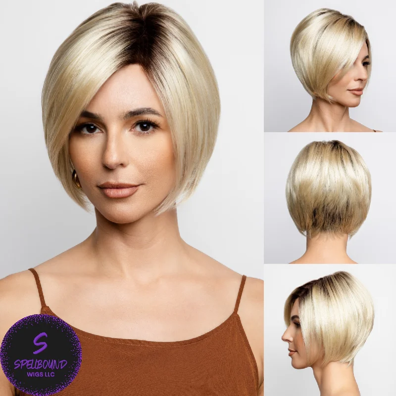 Short wig with a geometric pattern for a unique and fashion - forward designEmy - Monofilament Collection by Amore