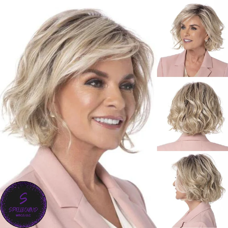 Short wig with a wavy texture for a beachy and relaxed lookEnticing Wig - Shadow Shade Wigs Collection by Toni Brattin