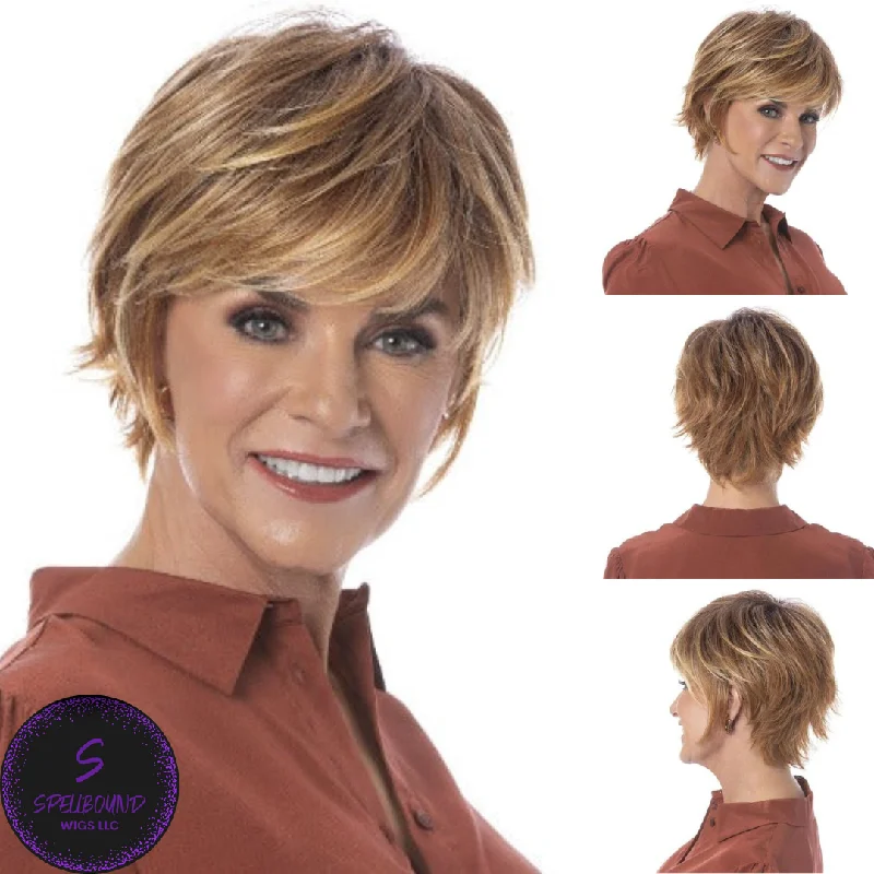 Short wig with a pre - plucked hairline for a more natural lookImpressive Wig - Shadow Shade Wigs Collection by Toni Brattin