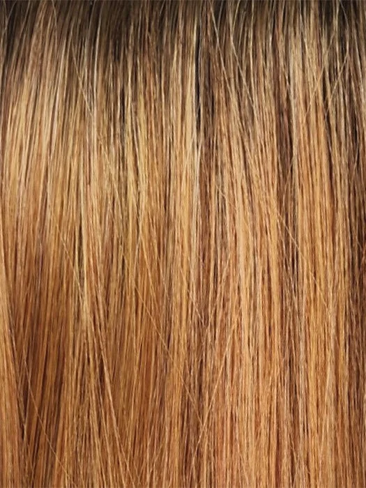 MANDARIN-ROOTED | Light Auburn and Strawberry Blonde Blend with Golden Brown Roots