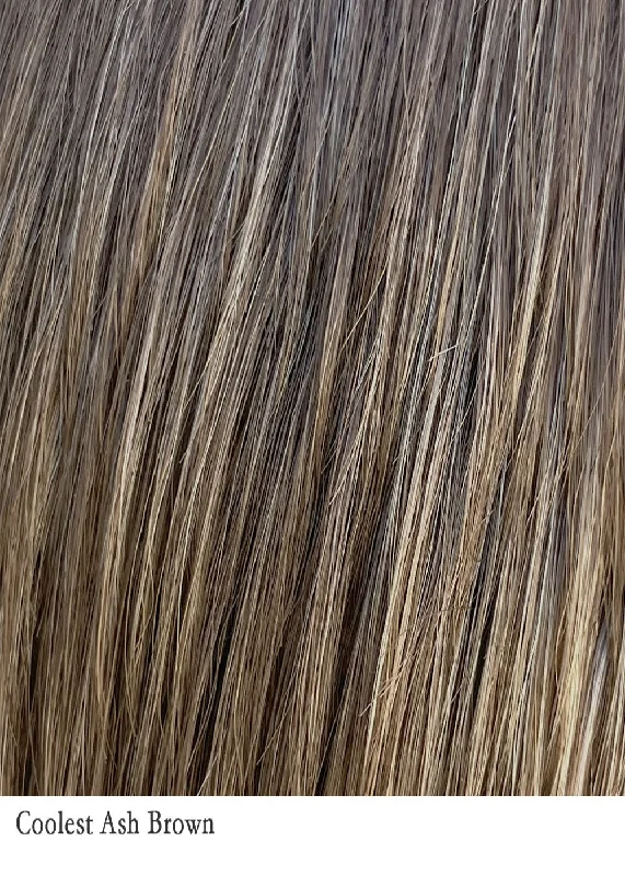 COOLEST ASH BROWN | 8/14 | Unrooted, combination of light ash brown, cool medium brown with a hint of dark blonde subtle highlights