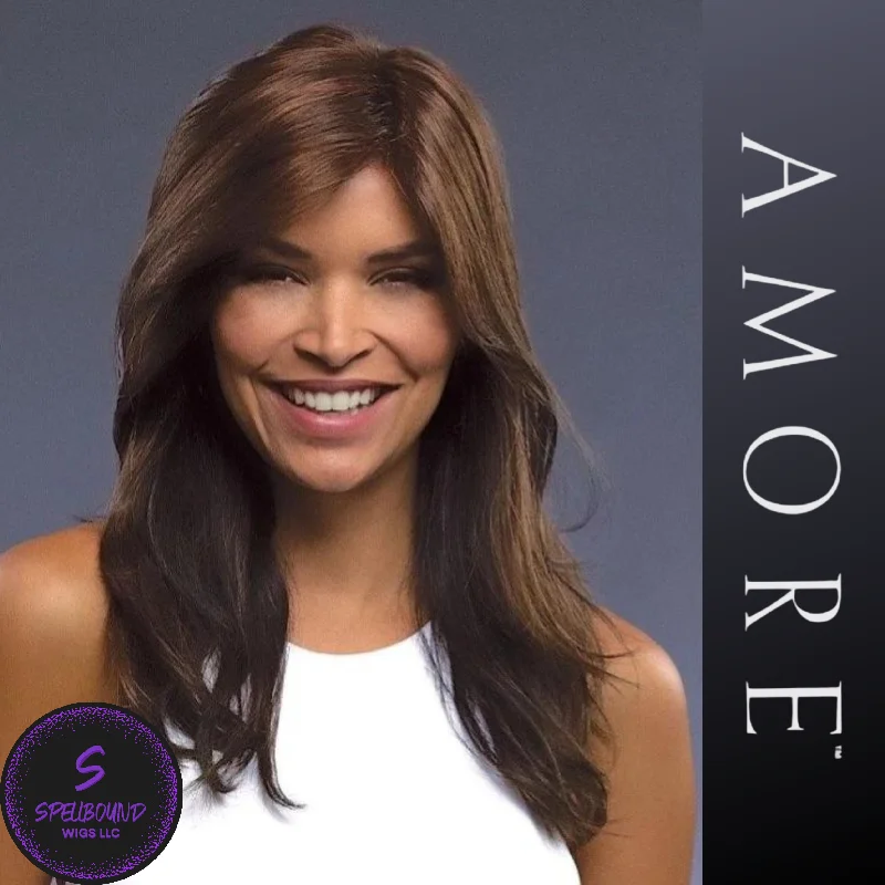 Adjustable - cap short wig for a customized and comfortable fitLong Top Piece Mono - Accessory Hairpiece Collection by Amore