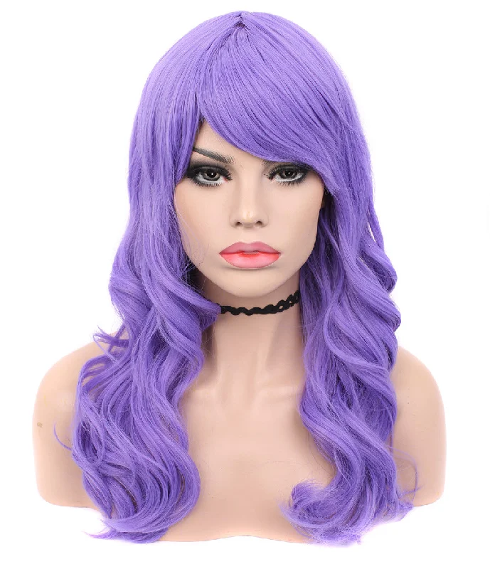 Long - length wig with a honey - blonde color for a warm and sunny appearanceMANGA PURPLE