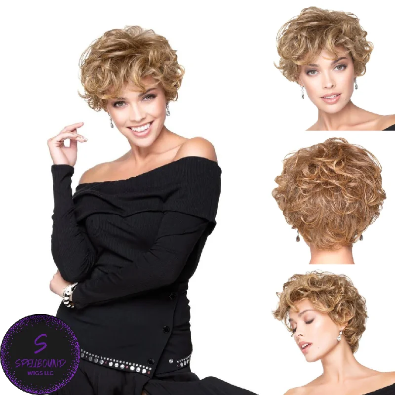 Short wig with auburn highlights for a warm and rich colorModern Curls - Look Fabulous Collection by TressAllure