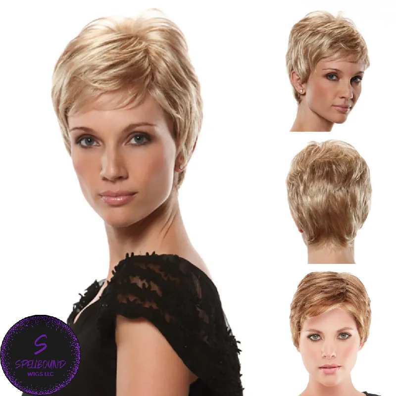 Short wig with a pre - plucked hairline for a more natural lookMono Simplicity - Mono Top Collection by Jon Renau