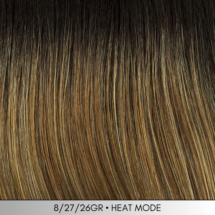 8/27/26GR - Medium brown with strawberry & gold blonde highlights and medium dark brown root