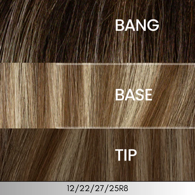 12/22/27/25R8 - Golden Brown Light Blonde Blend Rooted Medium Brown