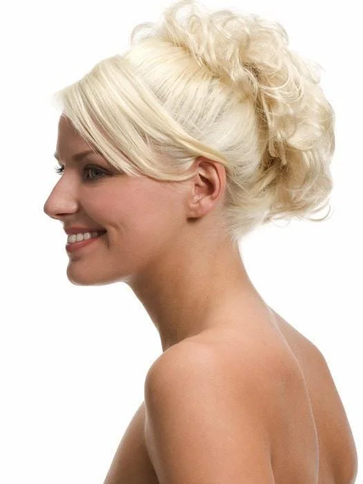 Synthetic short wig with a natural - looking shinePull Thru | Synthetic Hair Wrap