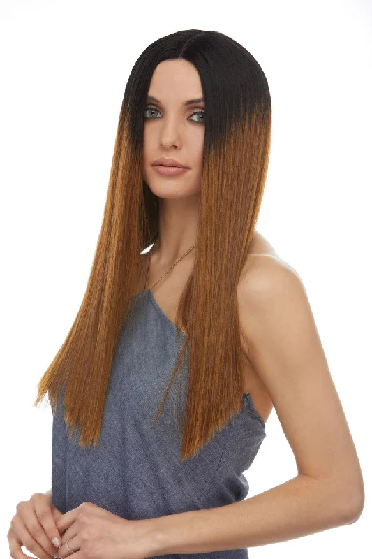 Long - length wig with a silk - base cap for a comfortable and smooth feelElsa <br>Synthetic Lace Front Wig