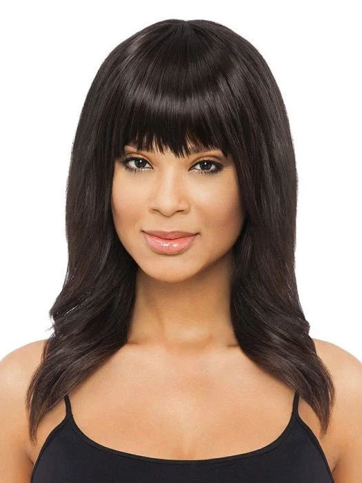 Lace - front short wig for a seamless and realistic hairlineNOW Clip In Bangs by Sherri Shepherd | CLOSEOUT