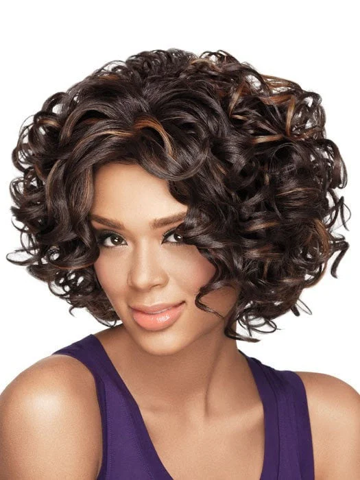 Layered short wig to add volume and dimensionSoft Curls by Sherri Shepherd | Short Curly Wig | CLOSEOUT