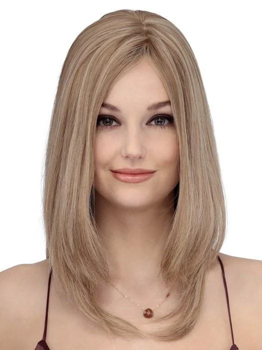 Short wig with a gradient color for a modern and stylish appearanceToppiece 4003 by Louis Ferre | Human Hair Topper (Mono Base)